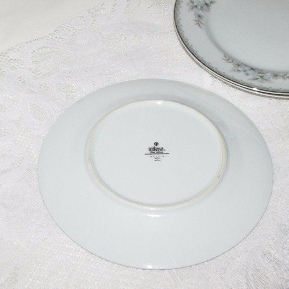 3 MIKASA Fine China Alicia Salad Plates 9359 Blue Floral Vintage Cottagecore - Picture 4 of 6